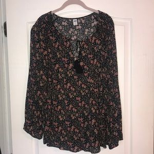 Black Floral Top